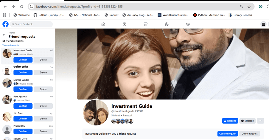 Multiple fraudulent friend requests